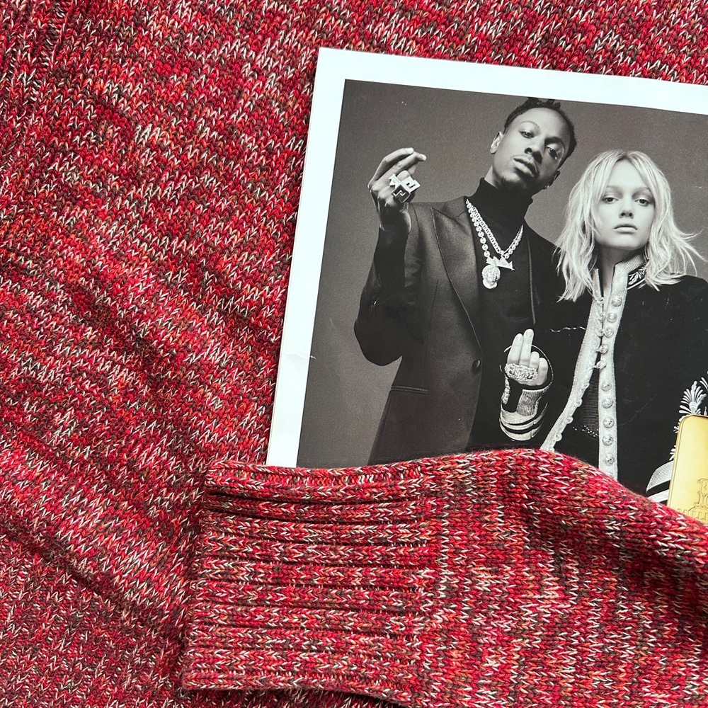 Cozy Red Turtleneck Sweater M L - Picture 3 of 16